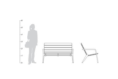 Vaya Bench, shown to scale